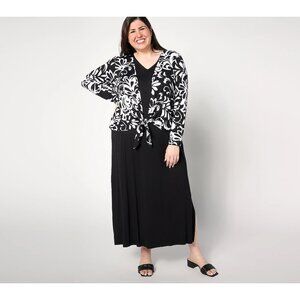 Belle by Kim Gravel Reg Better Together Dress and Shrug Set Womens XXS Black NEW